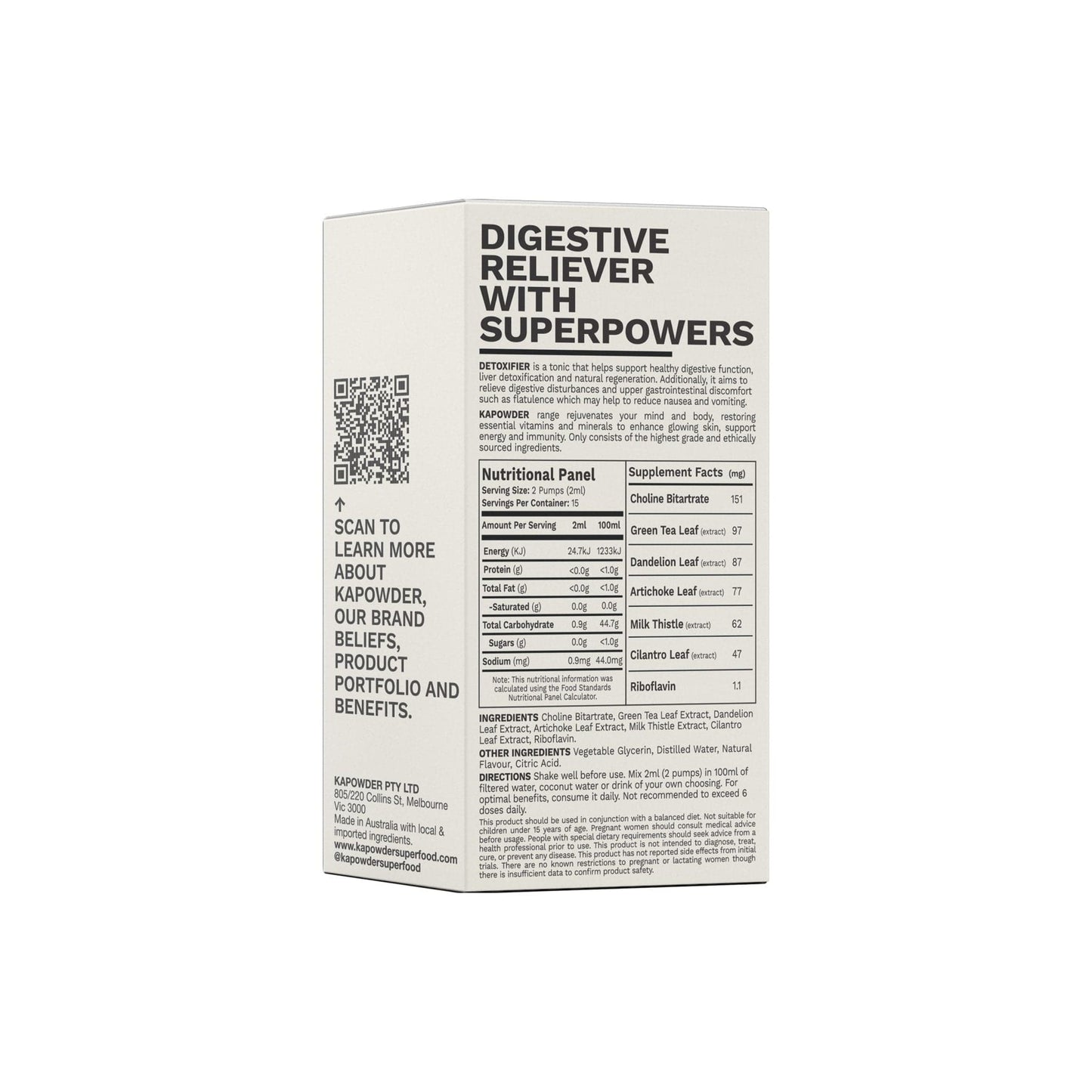 KAPOWDER® Vitamins & Supplements DETOXIFIER | Concentrated Digestive Support Formula